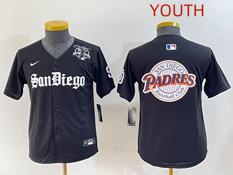 Youth 2025 San Diego Padres Blank Black Five generations Joint Name Nike MLB Jersey style 22